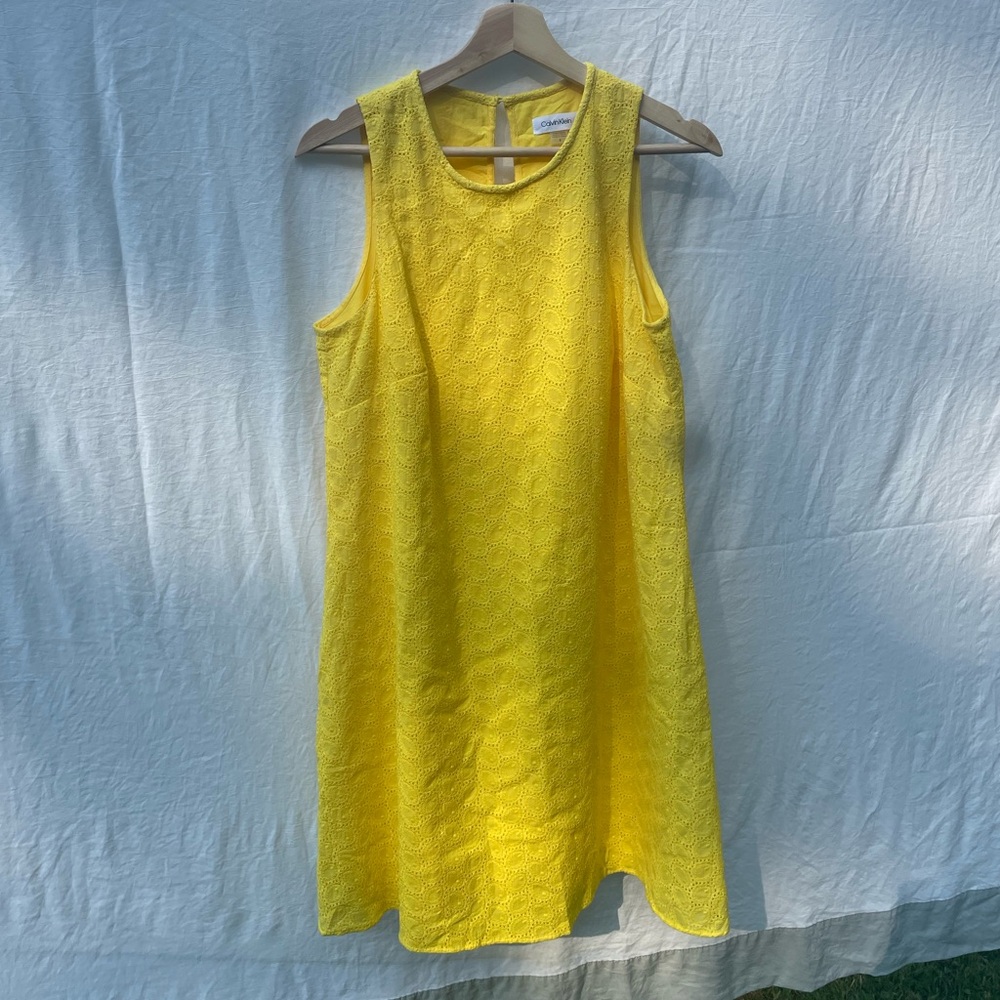 Yellow Calvin Klein A-Line Dress